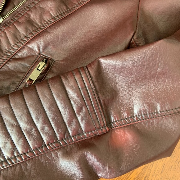 Faux Leather Jacket Merlot - Picture 8 of 8